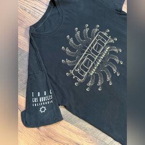 Black Vintage Tool Band Vicarious Graphic Concert T-Shirt
